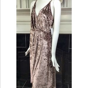 Design Lab Velour Pink Wrap Dress